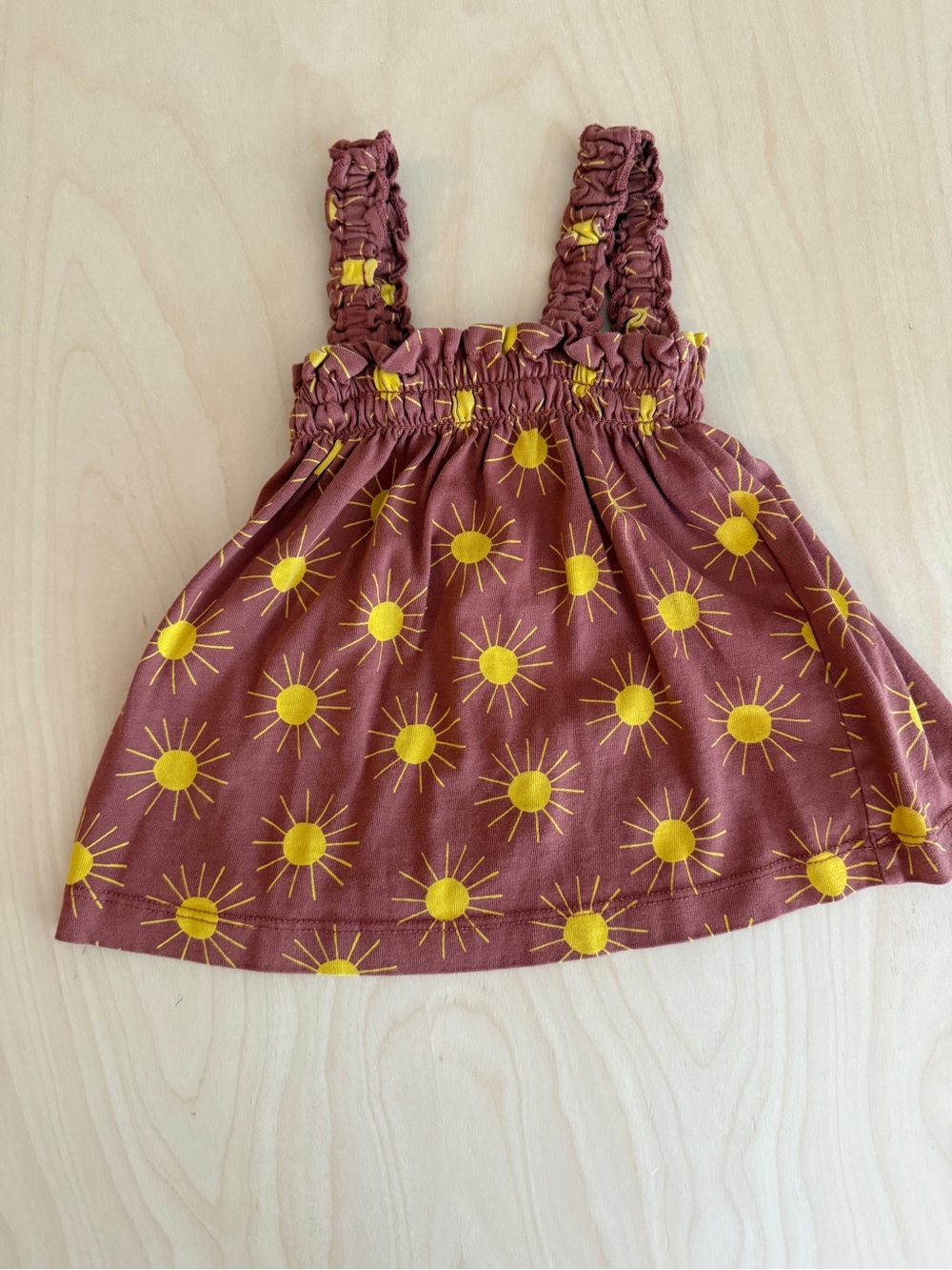 Hanna Andersson Rust Tank Top with Yellow Sun Print